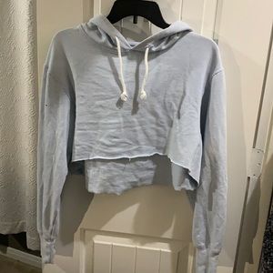 Light blue cropped hoodie